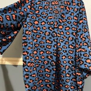 JODIFL Kids Blue and Orange Animal Print Pajamas